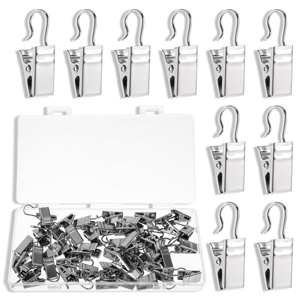 Oruola Pack of 50 Curtain Clips, Curtain Clips for Bedroom,