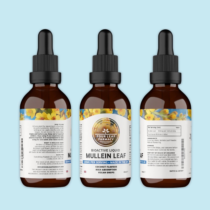Mullein Leaf Extract for Lungs - Made in UK -