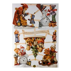 Glanzbilder EF 7506 Bumble Bee Snowman Christmas Sledge Pose Pictures Decoration GWI 601