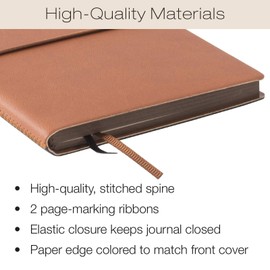 Global Printed Products Pocket Journal Notebook 4.25"x5.75" with Elastic Closure Leather Material (Brown/Black)
