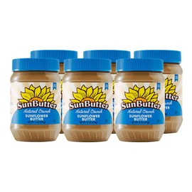 SunButter Sunflower Butter Naturally Crunchy Alternative to Peanut Butter 16 oz plastic jars, Pack of 6