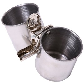 Stainless Steel Parrot Parakeet Cockatiel Food Water Bowl Pet Bird Cage Hanging Hook Feeding Double Cups Bowl Clip Stand Perch Birdcage Stand Accessories
