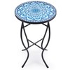 VONLUCE Mosaic Side Table and Plant Stand, 21" Round End