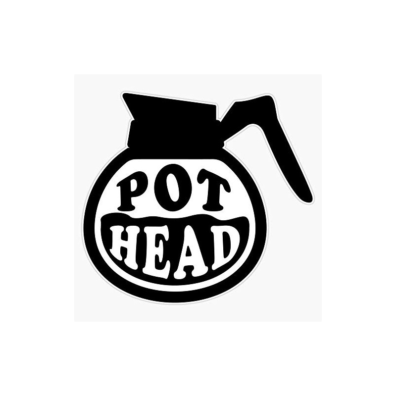 Pot Head Coffee Addict Sticker Decal Bumper Sticker 5"
