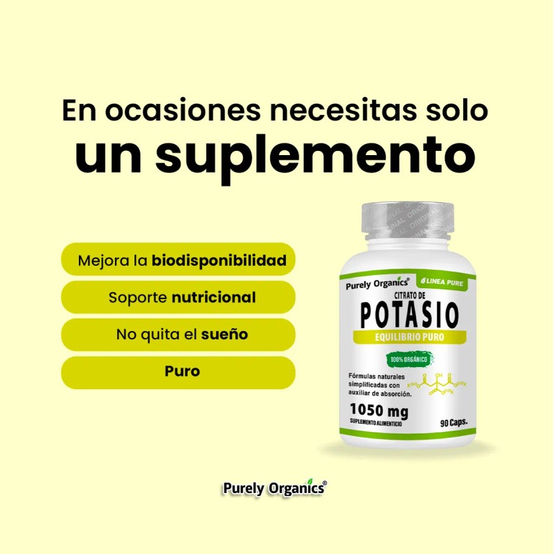 Citrato de Potasio 1050 mg Apoya Equilibrio Electroltico y Funcin