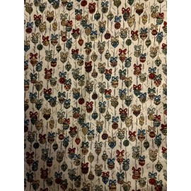 Fabri-Quilt Storybook Christmas Fabri-Quilt Tiny Hanging Red & Green Ornaments on Tan BTFQ