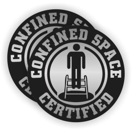 Unbranded/Generic (2) Confined Space Certified Hard Hat Stickers Safety Helmet Decals Labels -SLVR