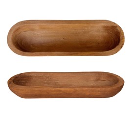 Phinicco 16“ Long Wood Dough Bowl 16 x 5 x 2in Hand Carved Wooden Dough Bowls for Decor Wood Dough Bowls Decorative Wooden Dough Fruits Bowl for Table Centerpiece Lightweight