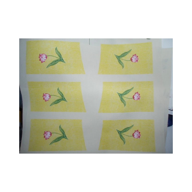 1 fabric panel, 6 sets of oven mitt tops, TULIPS
