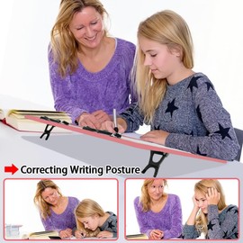 AWELUX Slant Board for Writing 18" x 12" Dry Erase White Board Workstation, 10-15° Adjustable Working Surface for Optimal Writing and Reading, Magnetic Slant Board for Students & Teachers (Pink)