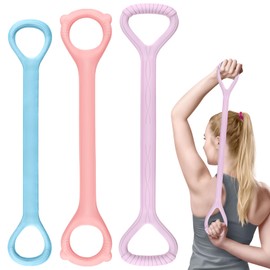 8-Shaped Puller Resistance Bands Set (15LB Blue, 20LB Purple, 40LB Pink) – 3 Pack Fitness Band for Full Body Workout, Home Gym, Physical Therapy, Strength Training – Lightweight & Portable