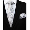 JEMYGINS Mens Floral Ties and Pocket Square Sets with Tie