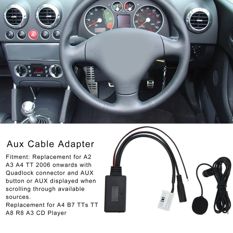 Car Radio Audio Input Cable Bluetooth 5.0 Media Aux Adapter