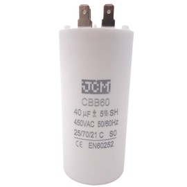 JCM Motor Run Capacitor 40uf MFD 250V/450V AC Volts Round Cylinder 4 Pins CBB60