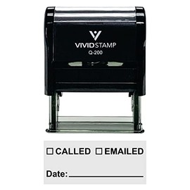 Called Emailed with Date Line Self-Inking Office Rubber Stamp (Black) - Medium