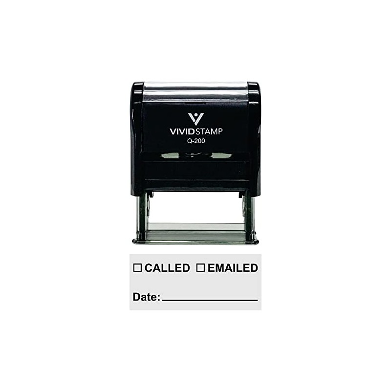 Called Emailed with Date Line Self-Inking Office Rubber Stamp (Black)