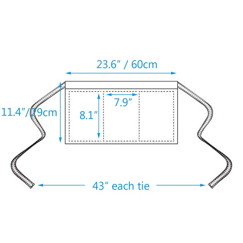 BOHARERS Waist Apron with 3 Pockets - Brown Waitress Waiter
