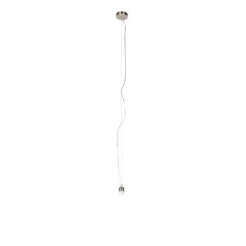 Qazqa - Modern Pendant Lamp I Pendant Lamp I Steel Pendant Light I Silver I Matte Nickel without Shade - Cappo 1 I Living Room I Bedroom - Steel Cylinder I Round - LED Suitable E27