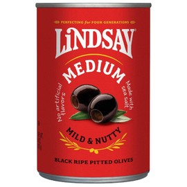 Lindsay Medium Pitted Black Ripe Olives, 6 Ounce (Pack of 12)