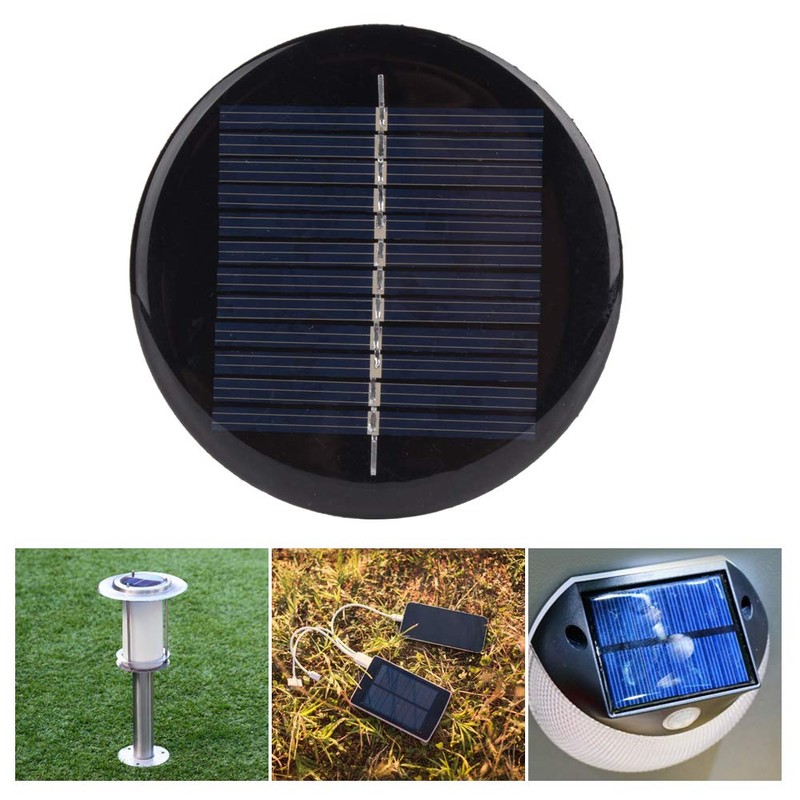 T best 4Pcs High Efficiency Round Solar Panel, 6V 80MM