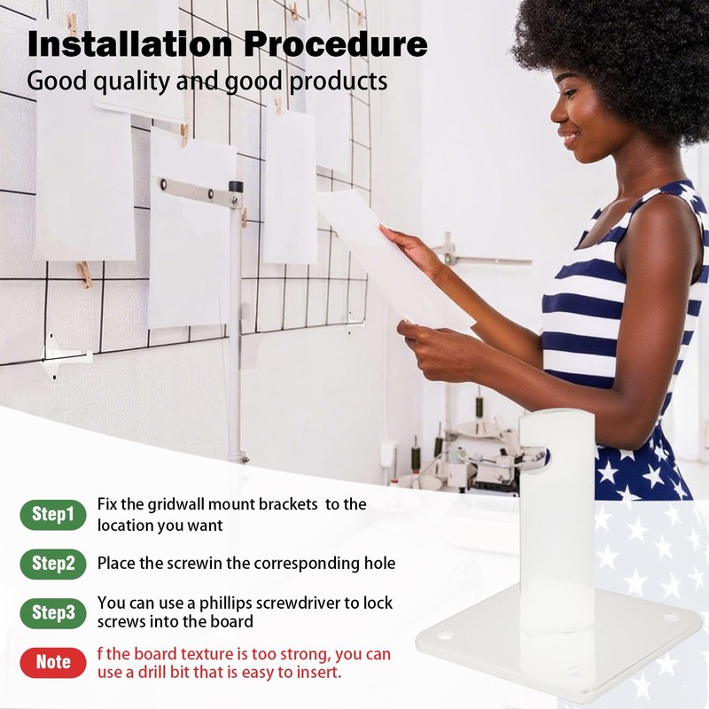 12 Pack Gridwall Mount Brackets with Screws Grid Wall Accessory