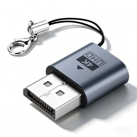 Truhuova DP Dummy Plug 4K DisplayPort Adattatore display virtuale con portachiavi, emulatore EDID Headless Ghost per desktop remoto e server, emulatore di scheda grafica per PC, Mac, Linux (1 pezzo)