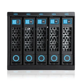 RackChoice Internal Hard Drive Enclosure 5x2.5”/3.5” SATA/SAS Hard Drive Backplane 6 Gbps HDD hotswap in 3xExternal 5.25" Bay Compatible with All Rack Types