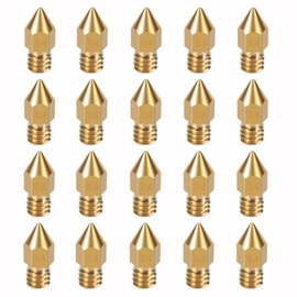 AEDIKO 20pcs MK8 Nozzle 0.4mm 3D Printer Extruders Nozzle High Temperature Wear Resistant 3D Printer Nozzles