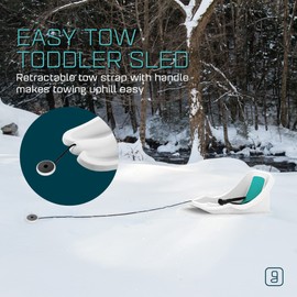 Gizmo Riders: Baby, Toddler Sled - 3-Point Safety Harness, Retractable Tow Strap, Anti-Slip Seat, Sturdy Plastic Snow Sleds for Kids and Infants, Outdoor Toys, Snow Toys, 6 Months +, Up to 55 lbs