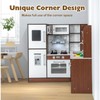 Costway L-Shaped Wooden Kids Corner Kitchen Playset w/ Water Circulation