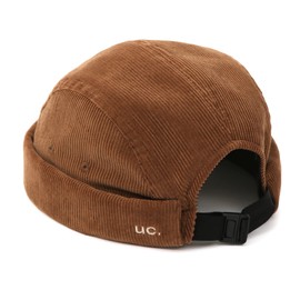 UNDERCONTROL Corduroy Brimless Trawler Leon Harbour Rolled Cuff Miki Watch Cap Unisex Sailor Skull Outdoor Hat Fisherman Tactical Adjustable Buckle No Visor Docker Beanie Korea (Brown)