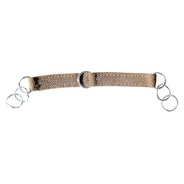 IV Horse Elastic Curb Strap with Stainless steel links (Brown, Small)