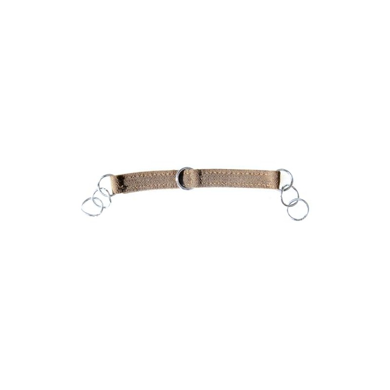 IV Horse Elastic Curb Strap with Stainless steel links (Brown,