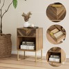 Masupu Nightstand,Modern Night Stand Boho Farmhouse Wood Bedside Table with