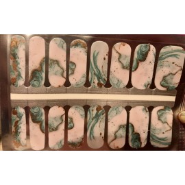 Unbranded Color Nail Polish Strips, 16ct . Mint Gold Swirled Read Description Below