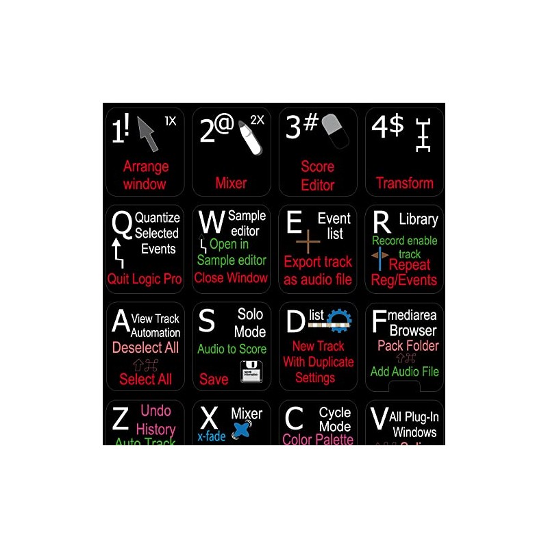 NEW APPLE LOGIC PRO KEYBOARD STICKERS (BLACK)