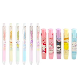 6 Pcs Mechanical Pencils with 5 Pcs Retractable Eraser, Cute Eraser Pencil, Cartoon Creative Stationery Supplies for Girls
