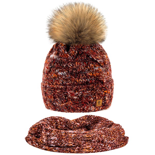 Mfaz Morefaz Ltd Winter Beanie Women's Hat and Scarf Alpaca