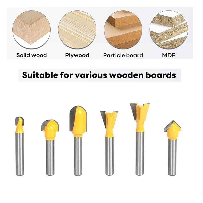 Ozmatip Router Bit Set ,Tungsten Carbide Router Bits Set 1/4