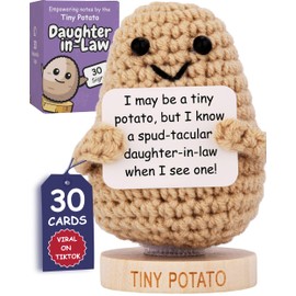 Daughter in Law Gifts for Mother’s Day - Positive Potato Crochet Doll with 30 Cute Cards - Funny Birthday or Mothers Day Gifts Ideas from Step Mother or Dad In-Law, Bonus Daughter Inlaw Gift for Women