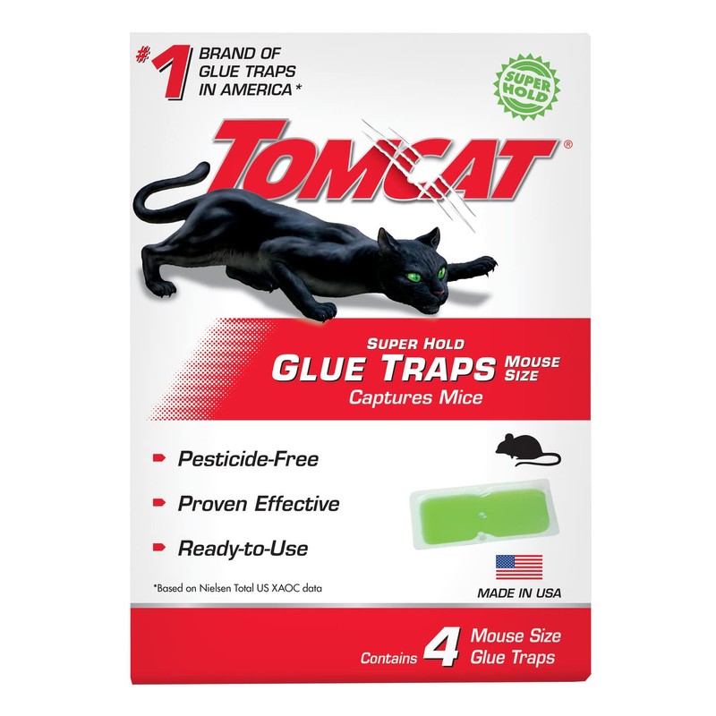 Tomcat Super Hold Glue Traps Mouse Size, 8-Pack (32 Glue