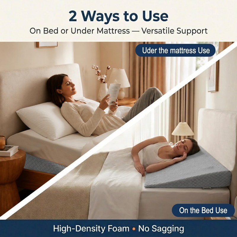 King Size Wedge Pillow for Sleeping - 4" H for