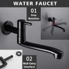 Wall-Mounted Black Cold Water Faucet Washing Machine Mop Pool Garden