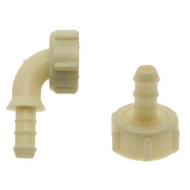 CyberSunrise Washing Machine & Dishwasher Appliance Outlet Hose Connecto Fittings x 2 - Straight Hose Adapter & Angled Hose Adaptor - Both with 3/4" F Nut x 3/8" Tail