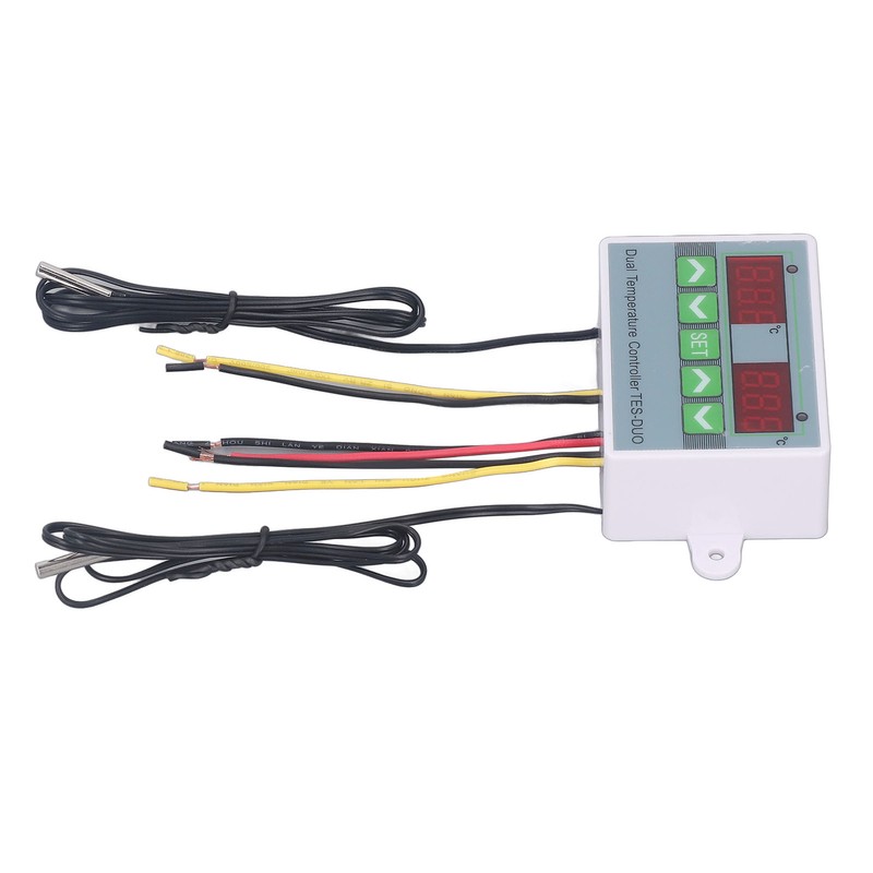 Dual Temperature Controller Waterproof Digital Thermostat with Data Storage for