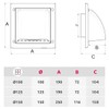 Grey Gravity Flap for Ø 100 mm / 4" Round