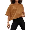 Drop Shoulder Tops for Women Camel