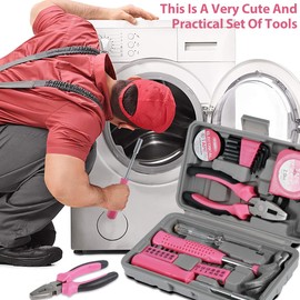 24-teiliges Haushalts-Reparaturwerkzeug-Set, Mehrzweck-Werkzeugset mit Aufbewahrungskoffer, kleines Werkzeugset, Haushaltswerkzeugkasten mit wichtigen Handwerkzeugen für Frauen, Büro