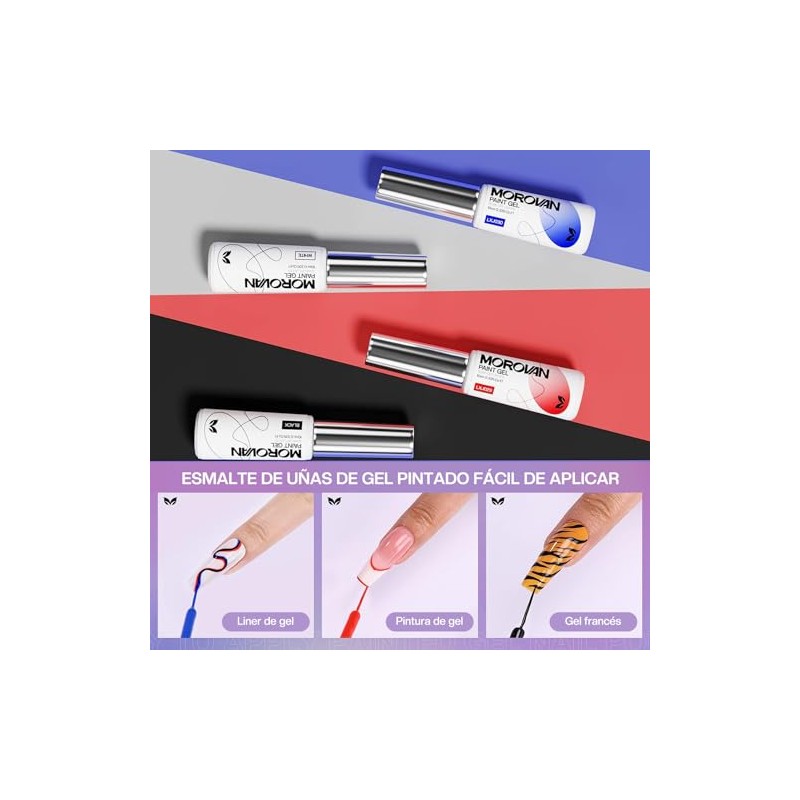 Kit profesional Morovan de uñas acrílicas con luz U V