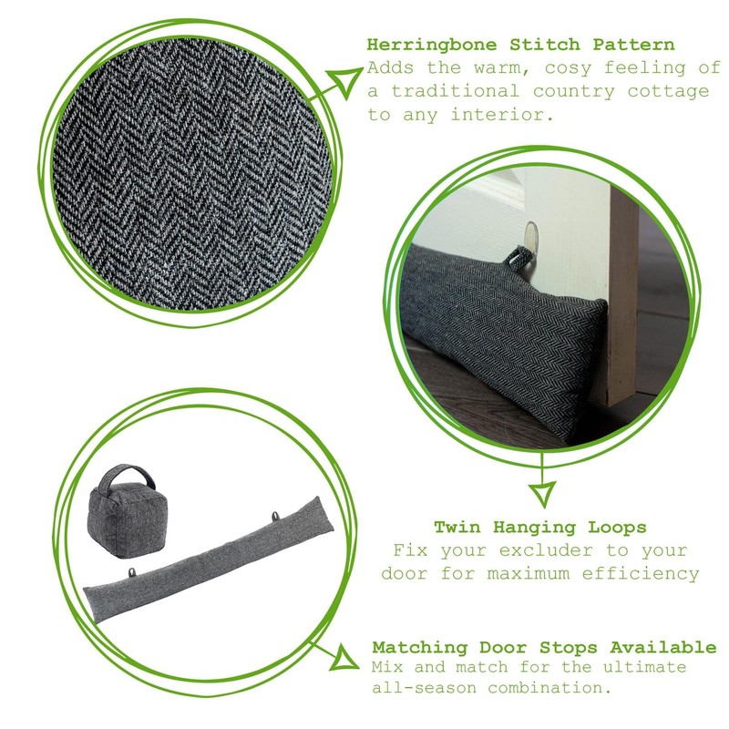 Nicola Spring Draught Excluder - 78.5cm - Grey - Pack